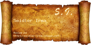 Seidler Irma névjegykártya